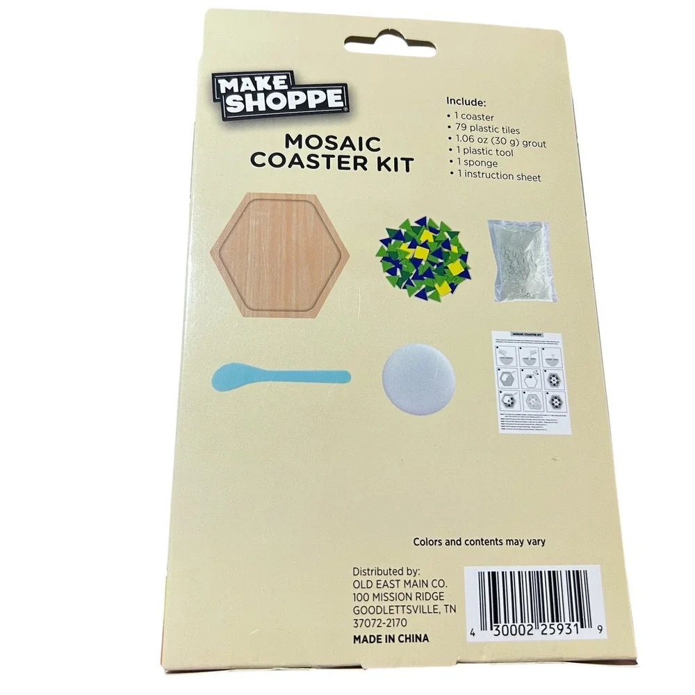Make Shoppe Mosaic Photo Frame Kit‎ DIY Wood Glass Tile Rainbow Craft Set NEW